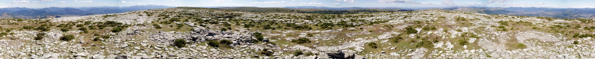 Mendebaldeko tontorreko erpin geodesikoaren gainetik 360ºtako ikuspegia