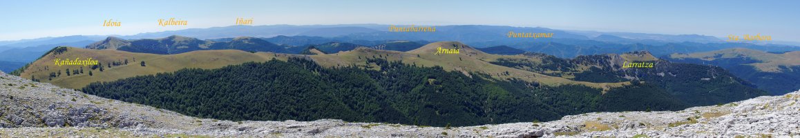 Bainesko tontorretik hegoalderantz, Arrigorrieta mendilerroa