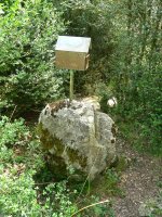 Alixetoko zutarria, buzoia gainean duela