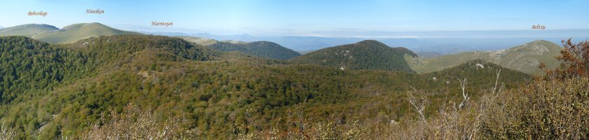 Arbailetako mendiak, mendebaldera begira