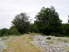 Lubierriko zulo handia inguratzen duen bidea