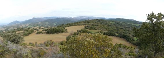 Iparraldera luzatzen den mendien sokan, soro eta basoak tarteka