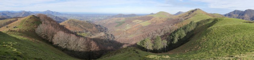 Meatzetako Bizkarretik iparraldera begira; Lizartzu eta Antsestegi eskubi aldean