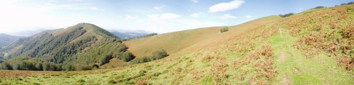Hegoaldetik igotzen den bidetik ikuspegia