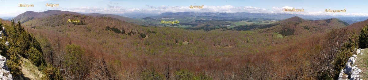Aretako mendien panorama Borrokoxkotik
