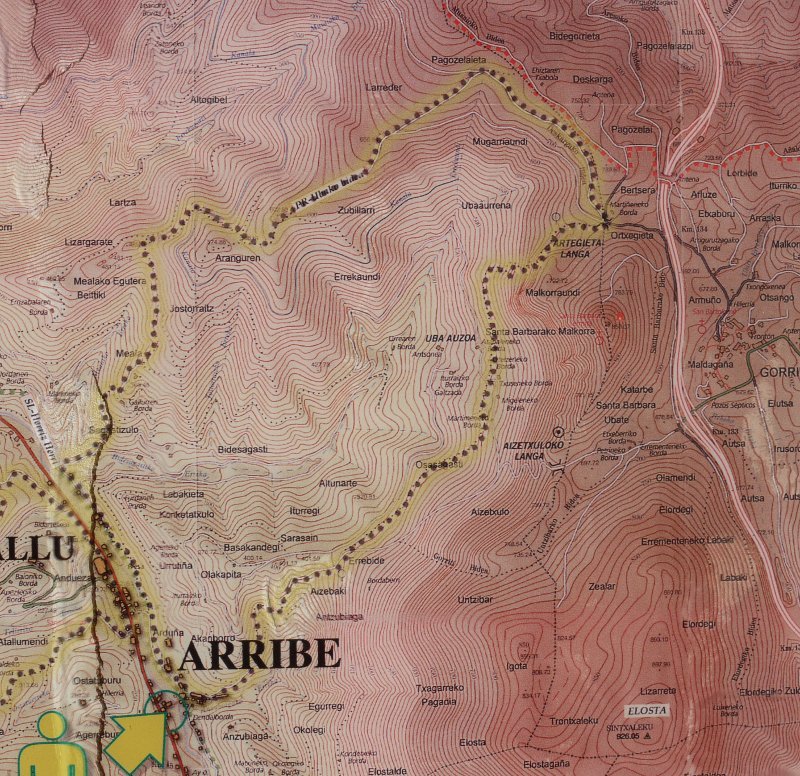 Ibilbide proposamena plazako panelean