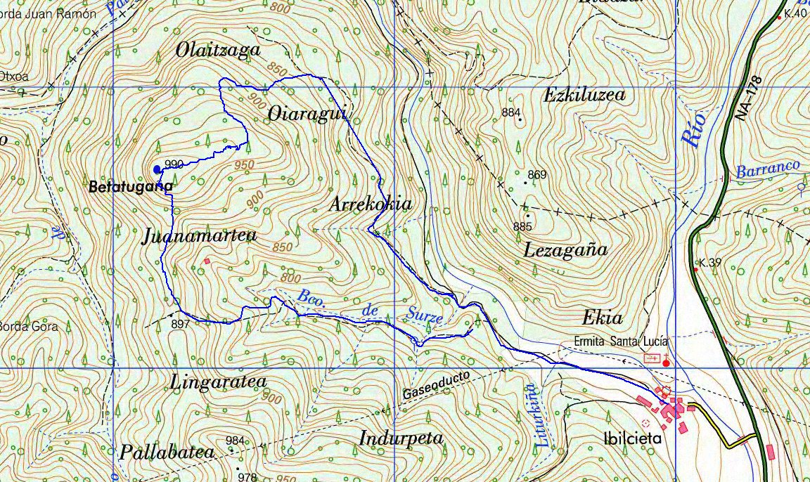 MAPA: Betatugaña Ibiltzietatik