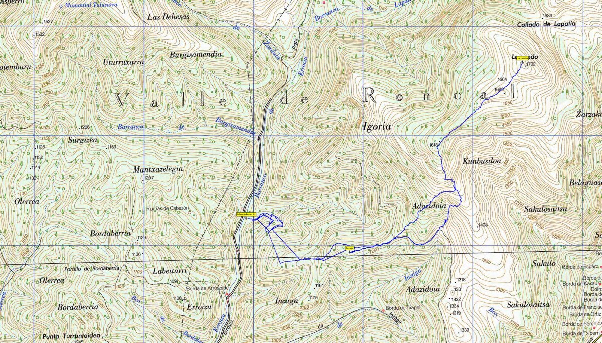 MAPA: Larrondo Mintxatetik
