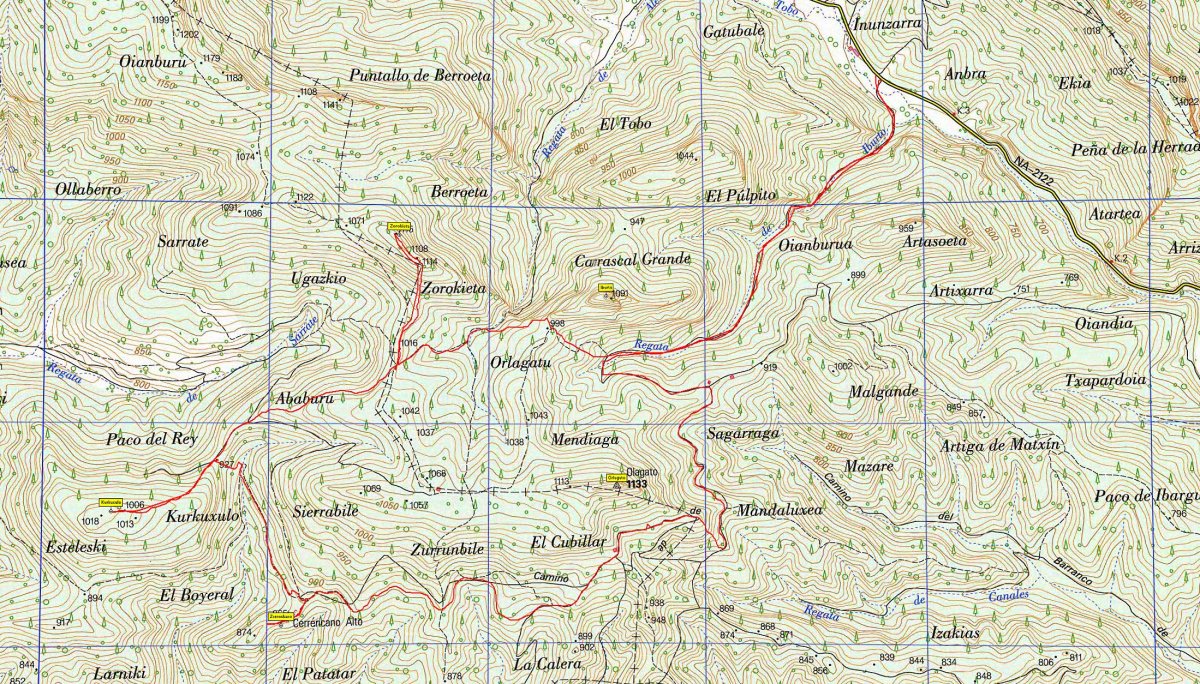 MAPA: Zorokieta eta Kurkuxulo mendiak eta Zerrenkano herria