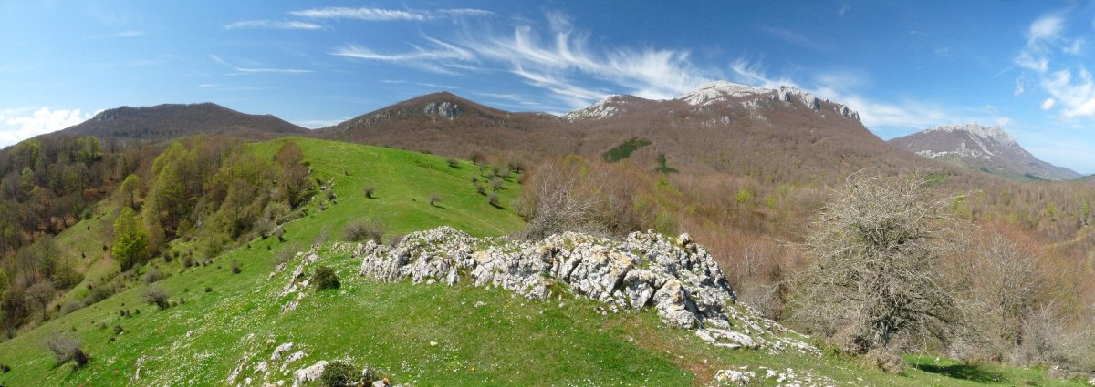 Iramendiko gailur nagusia puntatik. Atzean Umandia, Aratz, Aizkorri...