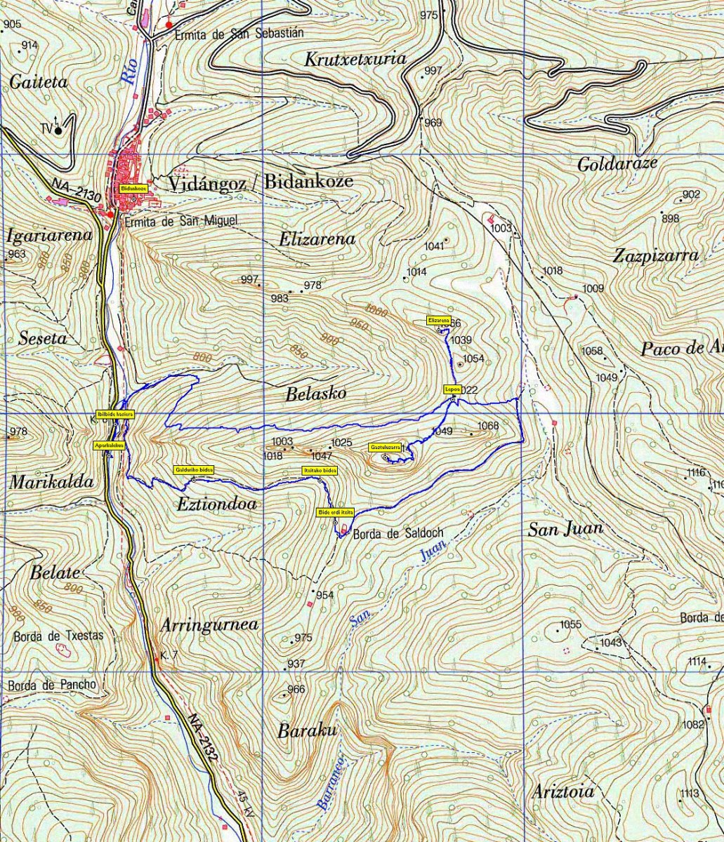 MAPA: Elizarena eta Gazteluzarra