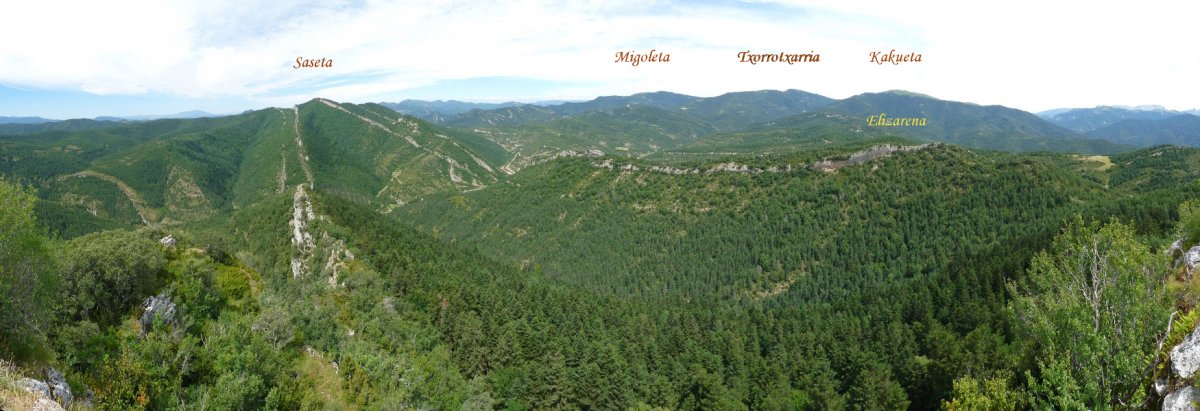 Panorama Gazteluzarreko gailurretik