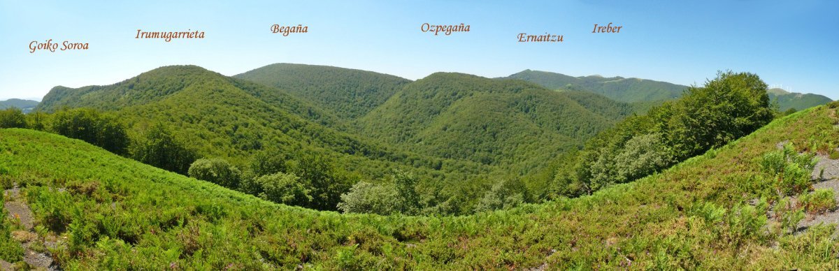 Uren banalerroko gainak Orobikolarreko gailurretik