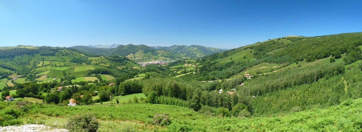 Leitza eta inguruko mendiak Usategietako mendateko bidetik