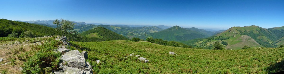 Panorama zabala Biuztaingo gailurretik