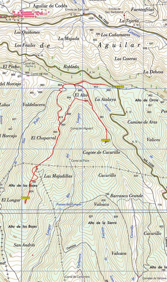 MAPA: Alto de los Bojes eta Cucurrillo