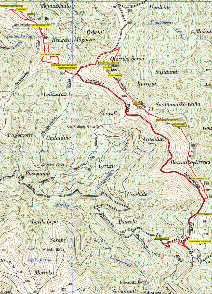 MAPA: Meatxarreta, Altueta, Deskantsu, Gaztarrotz