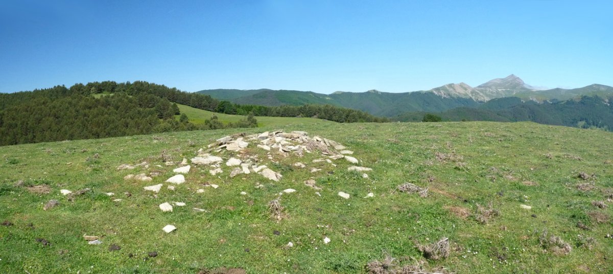 Ustezko tumulua Tropoko gailurretik hurbil (UTM30T 665208 4755625)