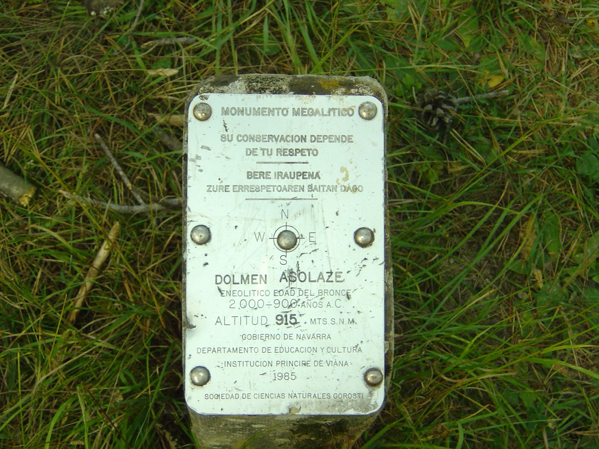 Dólmen Asolaze  Agosto 2011