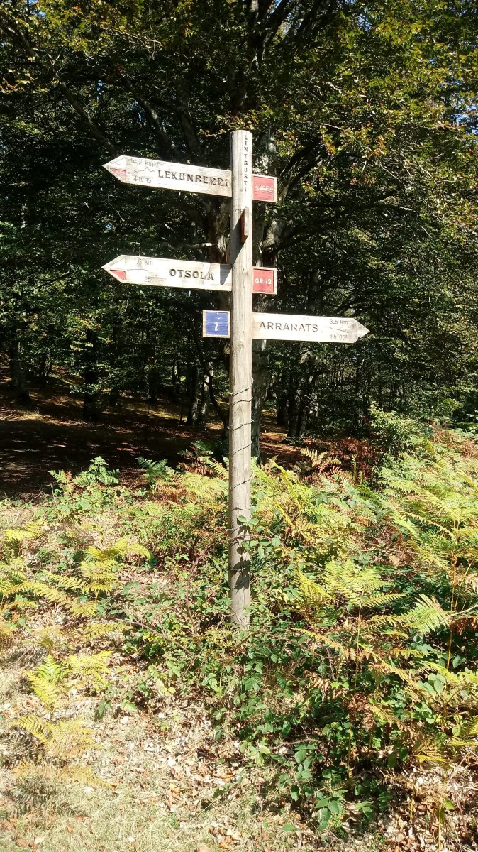 Seinalea Begaña eta Irumugarrietako arteko lepoan