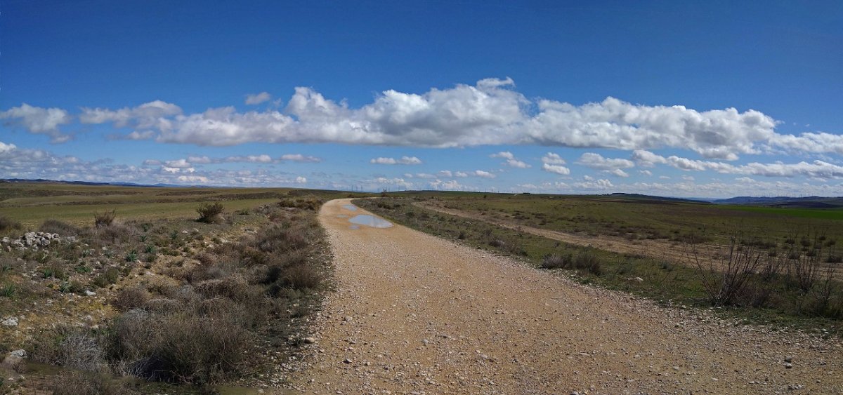 Pista luzeak soro eta mahastien artean