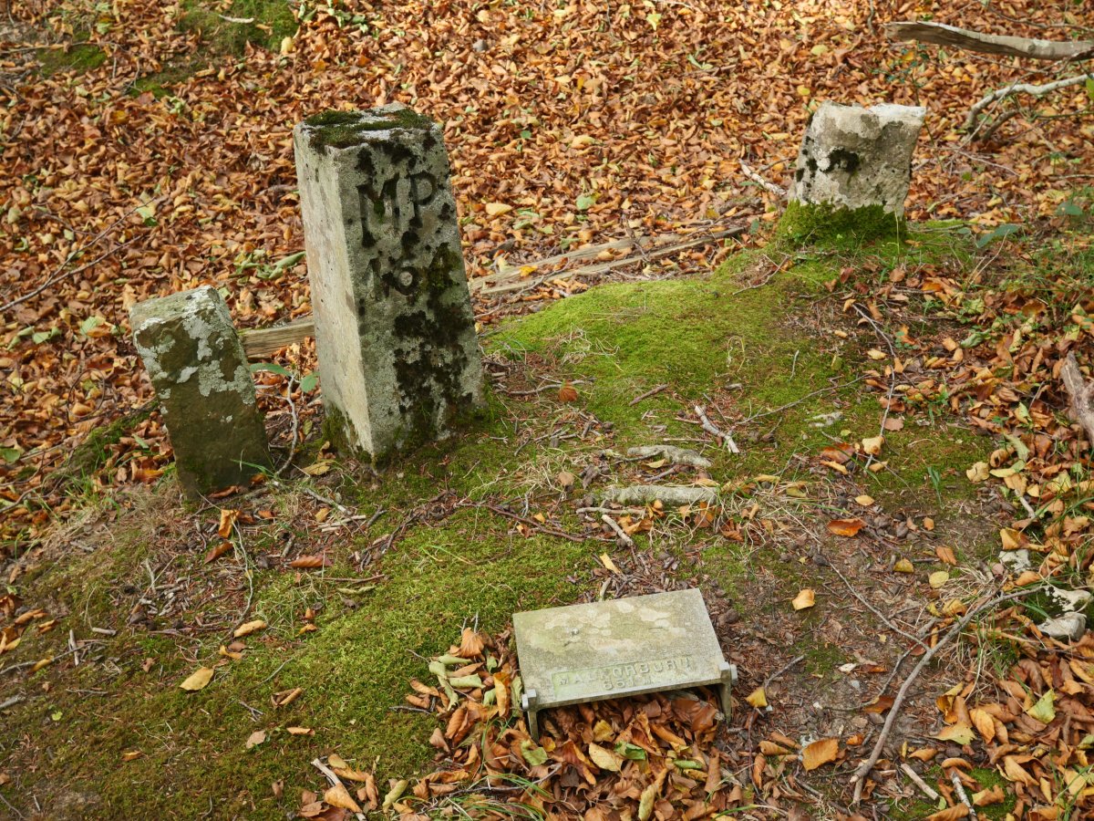 Malkorburu, gailurreko mugarriak eta txartelontzia