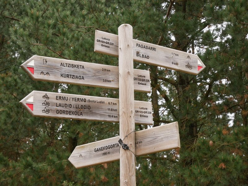 Bide-seinaleak Muñarangolanda lepoan