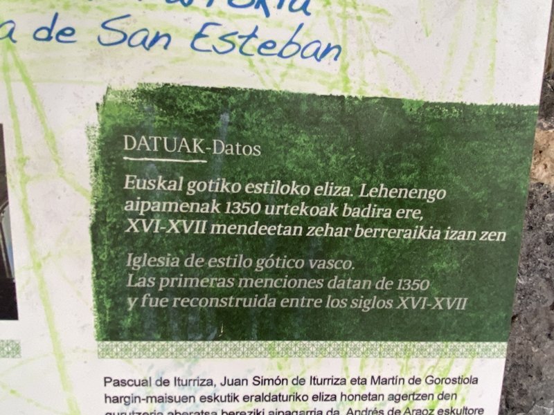 San Esteban Eliza. Aia