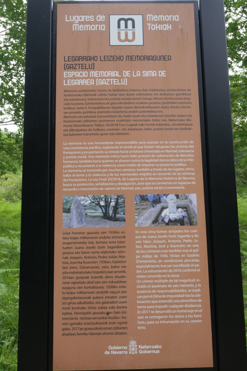 Legarreako leizea, memoria tokia